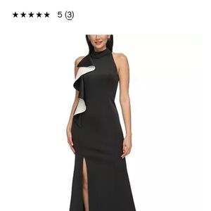 Jessica Howard Black and White Asymmetrical Dress